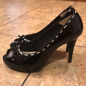 Black open toed heels